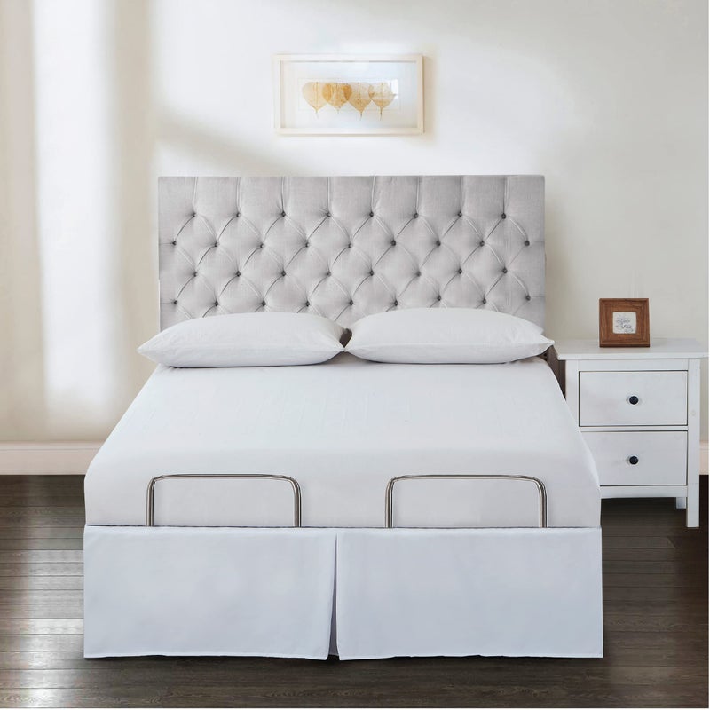 Bed Maker's Bed Makerâ€™s Never Lift Your Mattress Bed Skirt for Adjustable Beds, Split Corners, 15 Inch Drop Length, Queen, White - Image 2